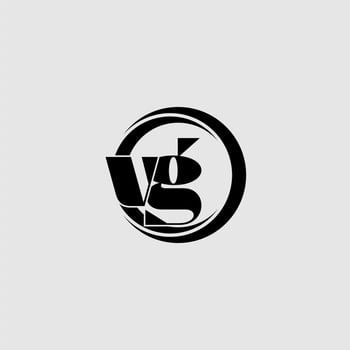 Letters VG simple circle linked line logo vector
