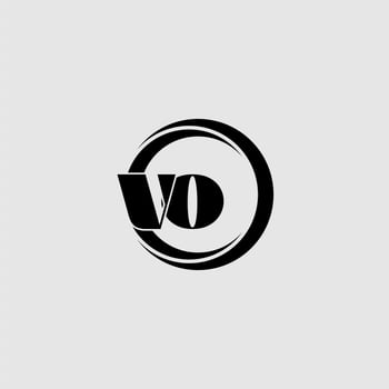 Letters VO simple circle linked line logo vector