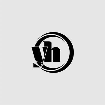 Letters YH simple circle linked line logo vector