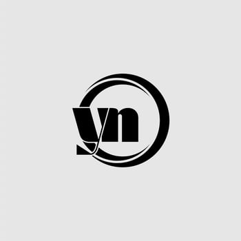 Letters YN simple circle linked line logo vector