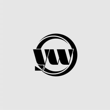 Letters YW simple circle linked line logo vector