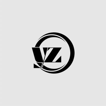 Letters YZ simple circle linked line logo vector