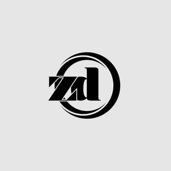 Letters ZD simple circle linked line logo vector