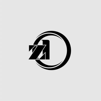 Letters ZL simple circle linked line logo vector