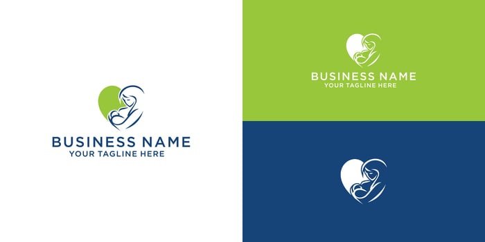 I conceptualized this logo with the shape of a mother holding her child lovingly and in the form of love vector