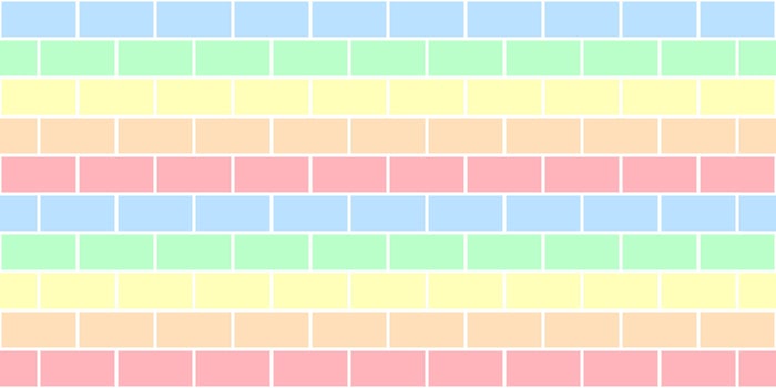 Rainbow colors brick Wall seamless texture vector