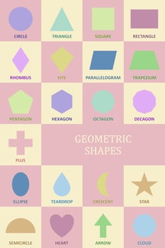 Geometric shapes poster vector circle triangle square rectangle