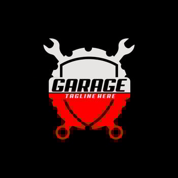 auto speed shiled garage service racing logo design vector