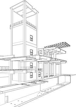 3D illustration of industrial building vector