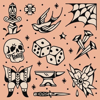 Classic tattoo flash vector design