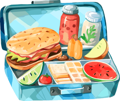 Watercolor Tiffin Box, Back To School Clipart Illustration, Created With Generative AI Technology png