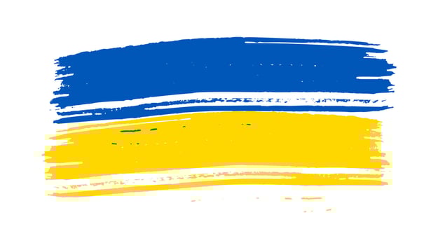 Ukrainian national flag in grunge style vector