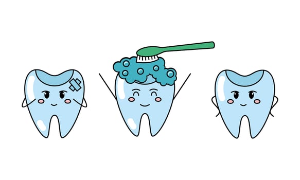 Teeth brush, dental, oral hygiene toothbrush, toothpaste concept vector