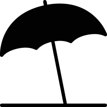 Umbrella protection icon symbol vector image. Illustration of the safety protect umbrella security design image