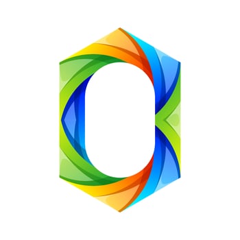 colorful letter O icon logo design vector