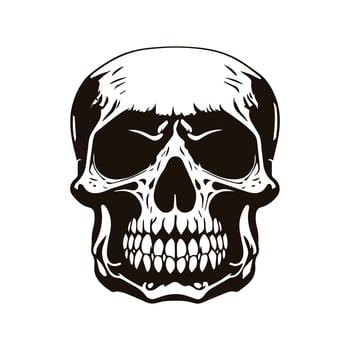 Scary vintage skulls set isolated. Skull isolated tattoo. Hand drawn line art vector illustration. skull vintage design. Black and white. Horizontal vector tattoo set. Abstract skull tattoo.