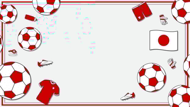 Football Background Design Template. Football Cartoon Vector Illustration. Sport In Japan