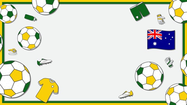 Football Background Design Template. Football Cartoon Vector Illustration. Sport In Australia