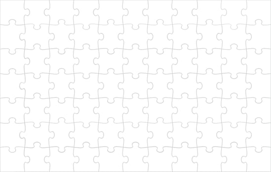 White Jigsaw Puzzle Blank Background Template. Vector Illustration.