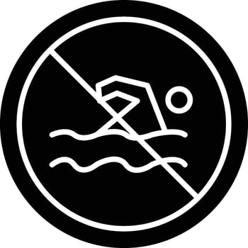 no swimming icon for download vector