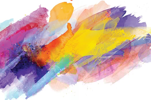 vector abstract background with a colourful watercolour splatter design