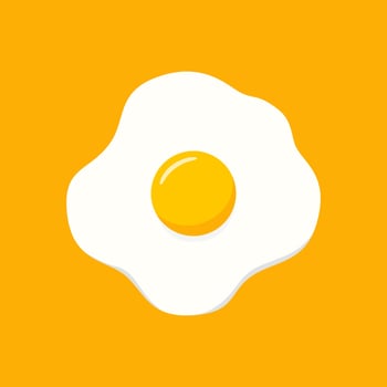 Free kawaii cute sunny side up fried egg vector art illustration in flat design