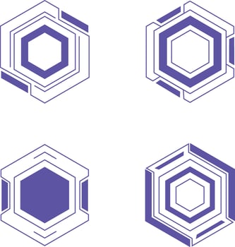 Hexagon Futuristic Hud Frame Shape. Digital Technology Design. Vector Illustration