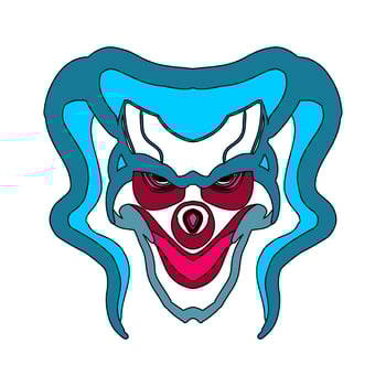a cartoon clown with blue eyes and red hair vector