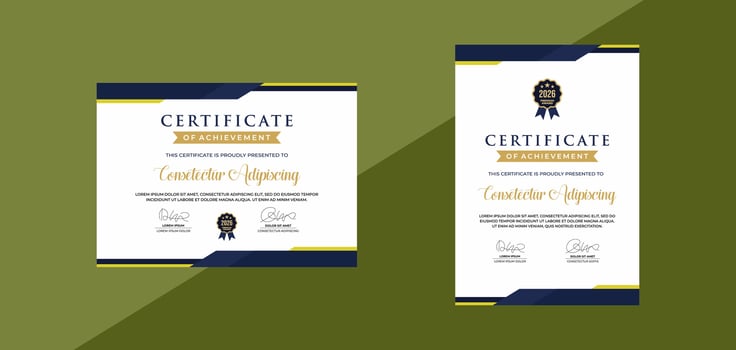 certificate template for business corporate online education vector