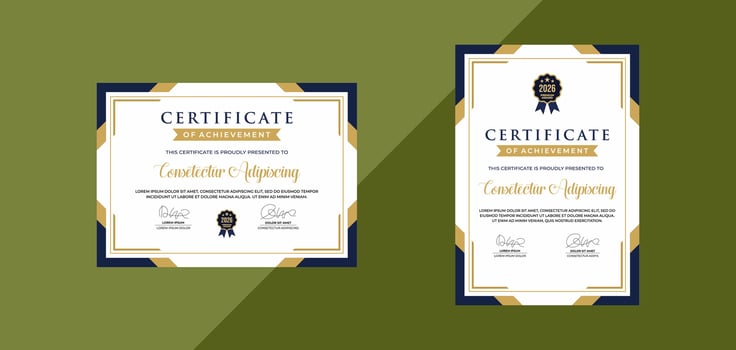 certificate template for business corporate online education vector