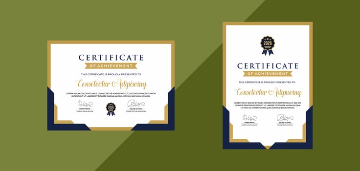 certificate template for business corporate online education vector