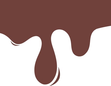 melted chocolate dripping on white background. Melted Chocolate Syrup. flowing chocolate drops. Chocolate. Chocolate creamy melted drip wave. vector