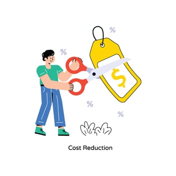 Cost Reduction Flat Style Design Vector illustration. Stock illustration