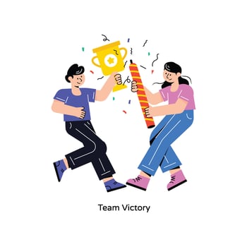 Team Victory Flat Style Design Vector illustration. Stock illustration