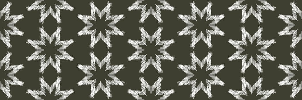 Seamless pattern, traditional ethnic pattern on green background, Aztec abstract vector pattern