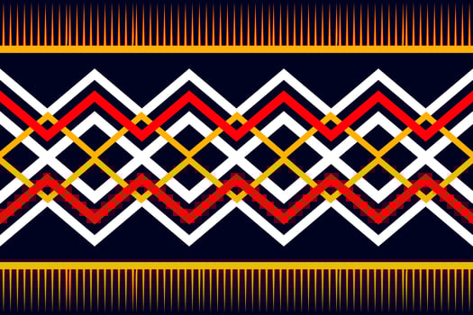 Seamless pattern, traditional ethnic pattern on black background, Aztec abstract vector pattern