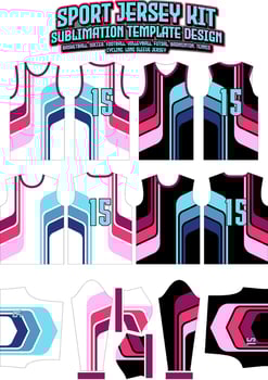 Simple Curve Stripes Jersey Design Sportswear Layout Template vector