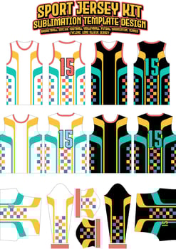 Simple Square Stripes Jersey Design Sportswear Layout Template vector