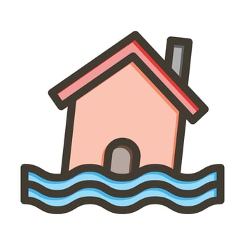 Natural Disaster Vector Thick Line Filled Colors Icon For Personal And Commercial Use.