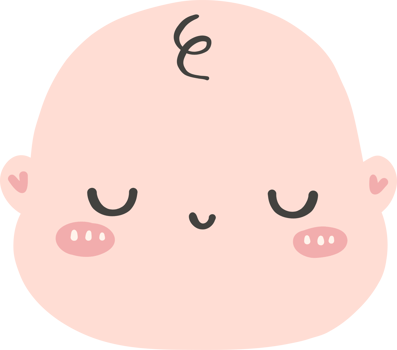 Newborn baby boy sleeping face png