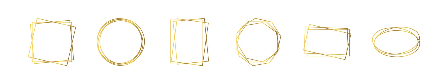 Gold geometric polygonal frame vector