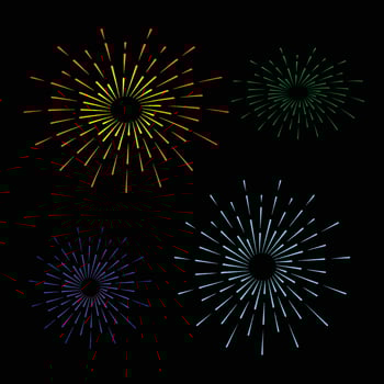 Fireworks on the white background vector