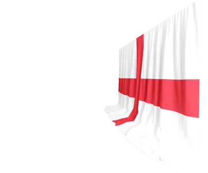 English Flag Curtain in 3D Rendering Celebrating English Heritage png
