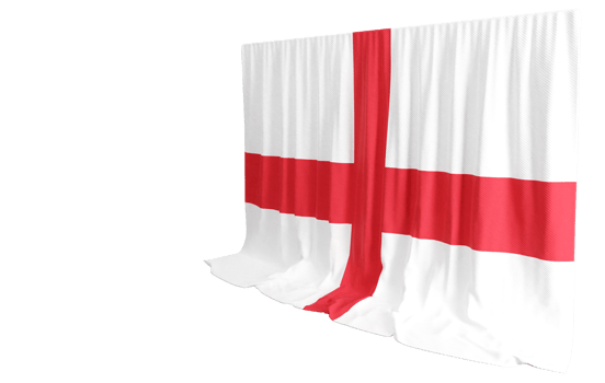 English Flag Curtain in 3D Rendering Celebrating English Heritage png