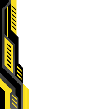 transparent futuristic gaming yellow frame border background png