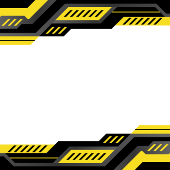 transparent futuristic gaming yellow frame border background png