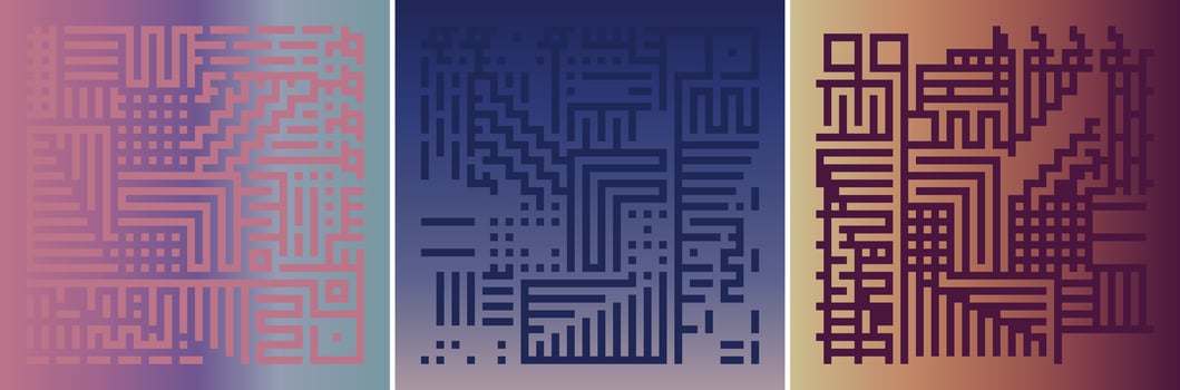 Geometric set. In a composition on a multi-colored background vector