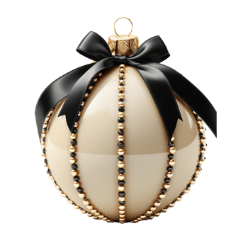 3d luxury White Christmas ball decorated with gold png