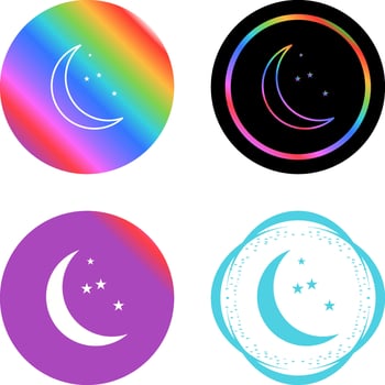 Moon and Stars Vector Icon