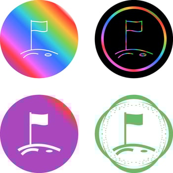 Flag on Moon Vector Icon